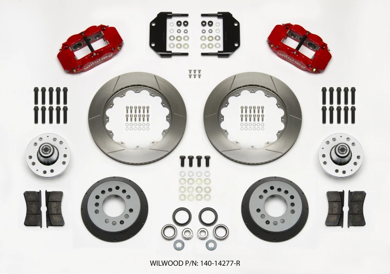 Wilwood Narrow Superlite 6R Front Hub Kit 14.00in Red Magnum Force Drop Spindle