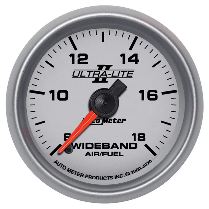 Autometer Ultra-Lite II 2 1/16 Zoll 8:1-18:1 AFR Analoges Wideband FSE Luft/Kraftstoff-Verhältnis-Anzeige