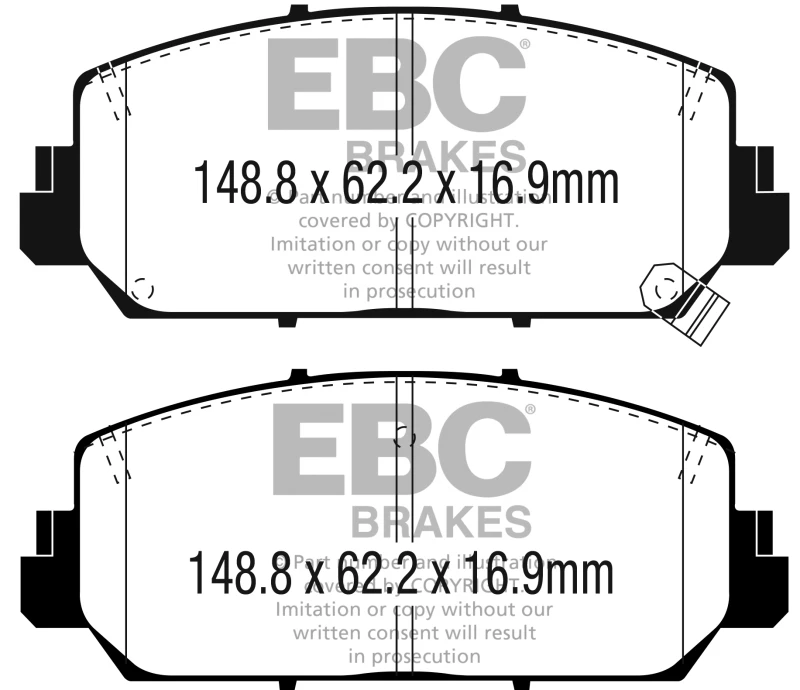 EBC 16+ Acura ILX 2.4 Ultimax2 Front Brake Pads
