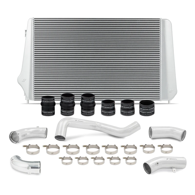 Mishimoto 17-19 GM L5P Duramax Intercooler-Kit - Silber mit polierten Rohren