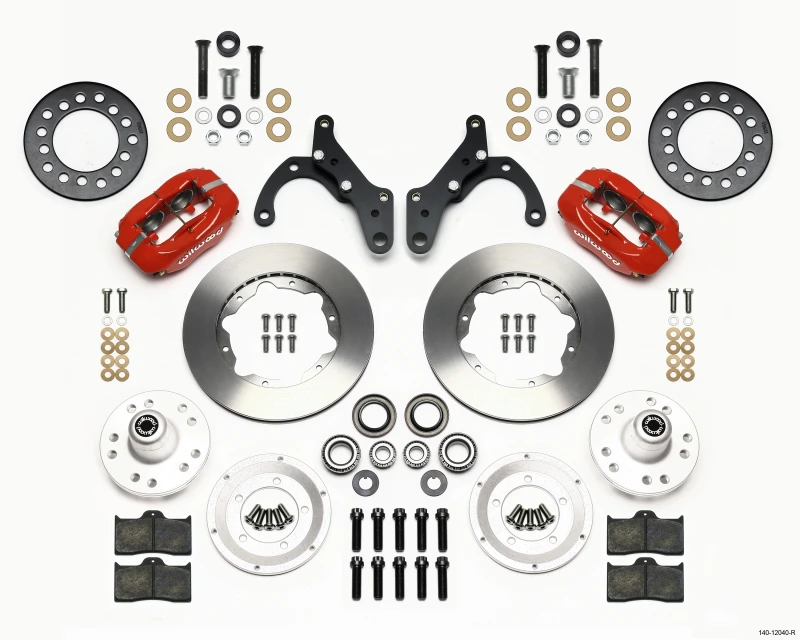Wilwood Forged Dynalite Vorderrad-Kit 11,00 Zoll Rot 69-70 Impala Trommel/Bremsscheibe 69-82 Vette