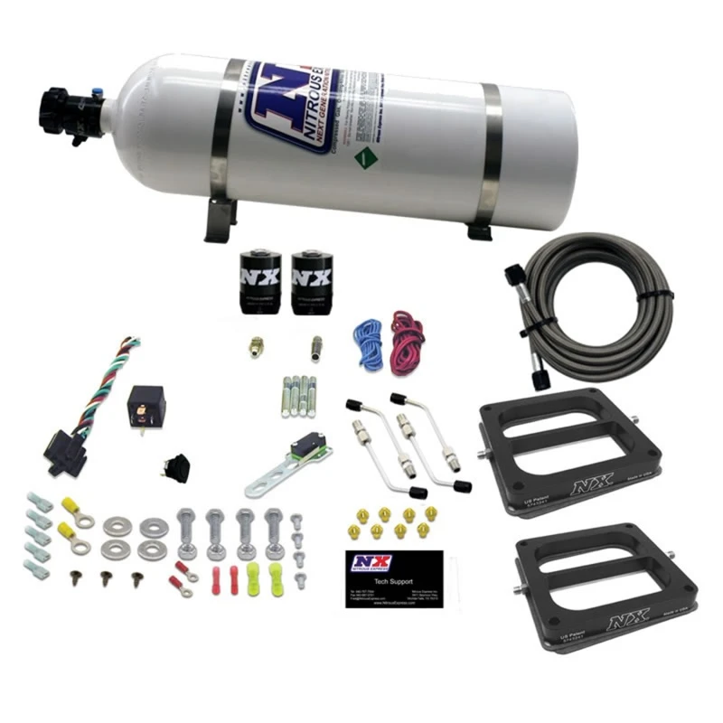 Nitrous Express Dual/Dominator/Alkohol Nitrous Kit (50-300PS) mit 15lb Flasche