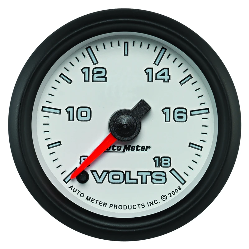 Autometer Pro-Cycle Gauge Voltmeter 2 1/16in 18V Digital Stepper Motor White