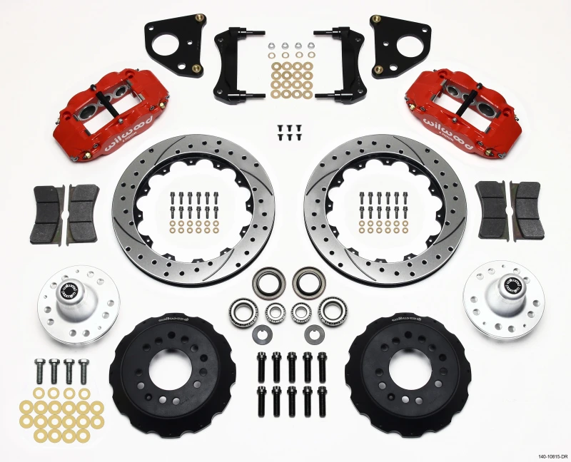 Wilwood Narrow Superlite 6R Front Hub Kit 12.88in Drilled Red 62-72 CDP B & E Body-Drum