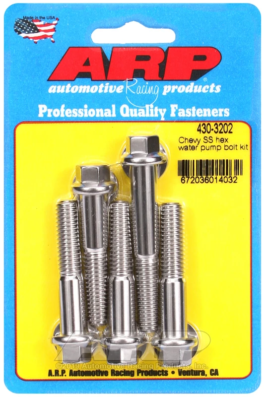 ARP SB/BB Chevy Short Water Pump SS Hex Bolt Kit for Small Block/Big Block Chevrolet