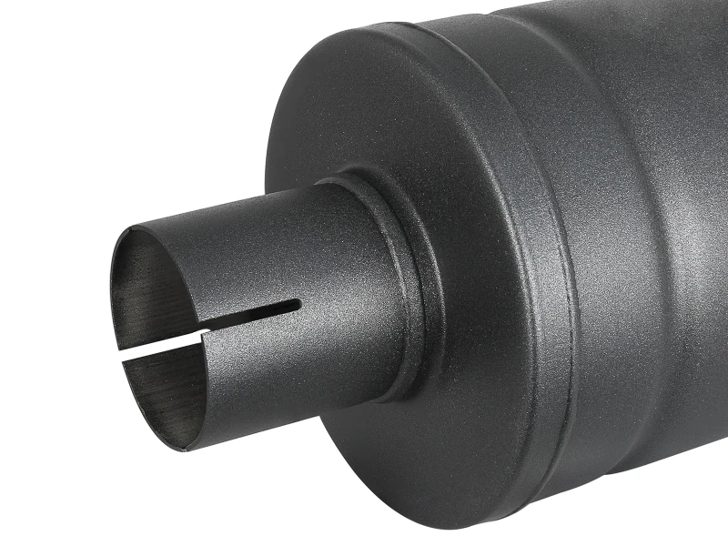 aFe MACH Force-Xp 409 SS Muffler w/ Black finish 2-1/2in Inlet & Outlet 14in x 16in Diameter