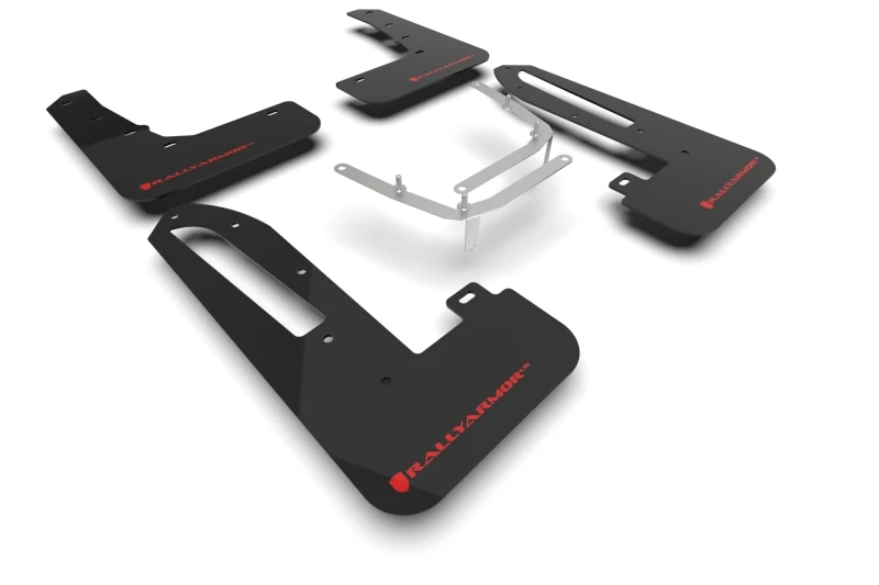 Rally Armor 23-24 Honda Civic Type R Schwarzes Schmutzfänger-Set mit rotem Logo