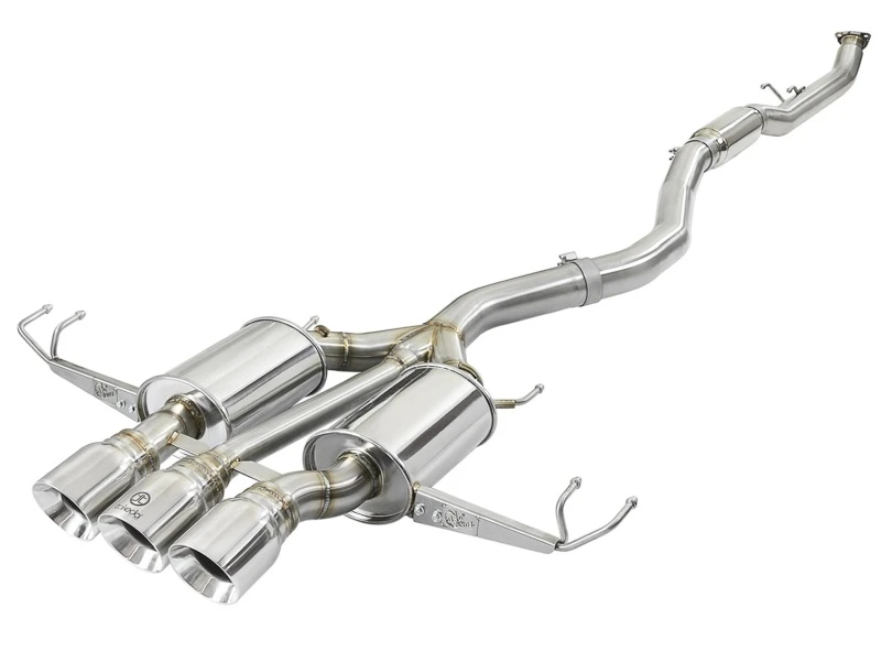 aFe Takeda 3 Zoll 304 SS Kat-Abgasanlage mit Tri-Polierten Endrohren 17-18 Honda Civic Type R L4 2.0L (t)