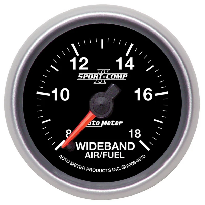 Autometer Sport-Comp II 52mm 8:1-18:1 AFR Wideband Luft/Kraftstoff-Verhältnis-Analog-Messgerät