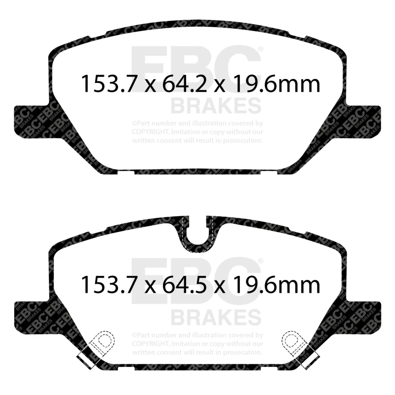 EBC 2020+ Cadillac CT5 Premium and Luxury 2.0T Redstuff Front Brake Pads