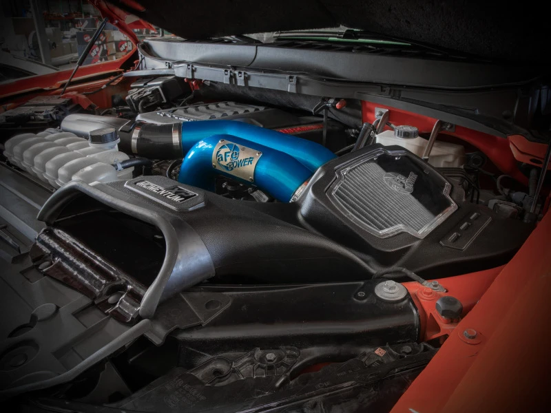 aFe 21-22 Ford F-150 Raptor V6-3.5L(tt) Momentum XP Kaltluft-Ansaugsystem Blau mit Pro Dry S Filter