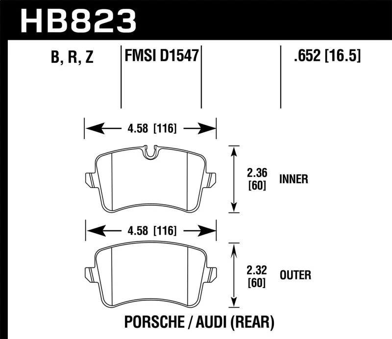 Hawk 11-18 Audi A8 Quattro HPS 5.0 Hintere Bremse Beläge