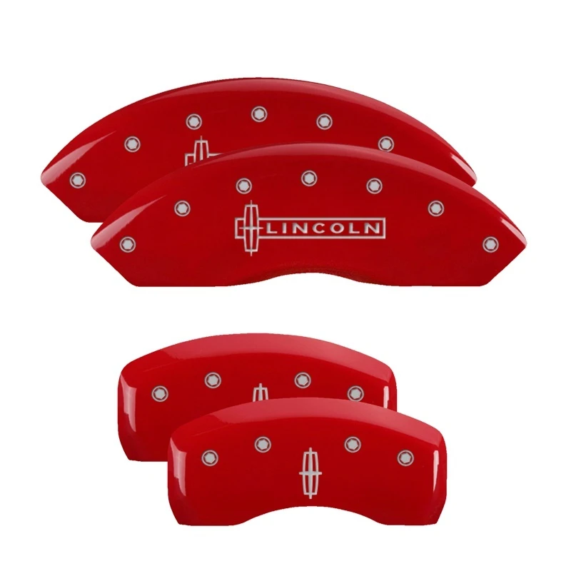 MGP 4 Bremsekolben Abdeckungen Gravur Vorne Lincoln Gravur Hinten Stern Logo Rot Finish Silber ch