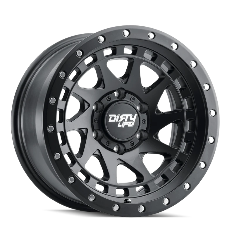 Dirty Life 9311 Enigma Pro 17x9/5x127 BP/-12mm Offset/71.5mm Hub Matte Black Wheel - Beadlock