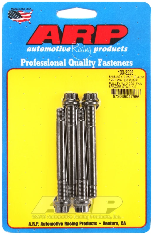 ARP Wasserpumpen-Riemenscheiben-Befestigungssatz 5/16-24 x 3.250 mit 2.000 Zoll Lüfterabstandshalter