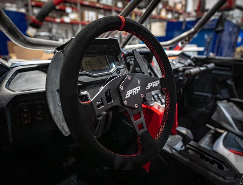 PRP Flat Suede Steering Wheel - Red