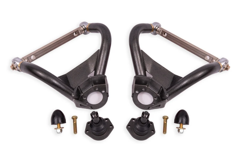 BMR 64-72 GM A-Body Adjustable Upper A-Arms Standard Ball Joint - Black Hammertone