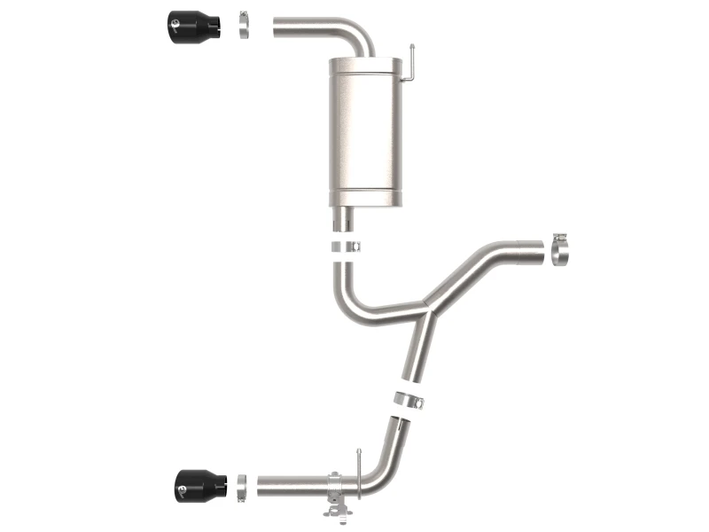 aFe MACHForce XP Auspuff Axle-Back 15-21 BMW X1 2.0L (t) (SS mit schwarzen Endrohren)