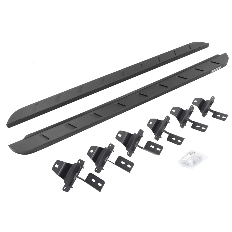Go Rhino 18-22 Jeep Wrangler JLU 4DR RB10 Slim Laufbretter Kit (Inkl. Halterungen) - Tex. Schwarz
