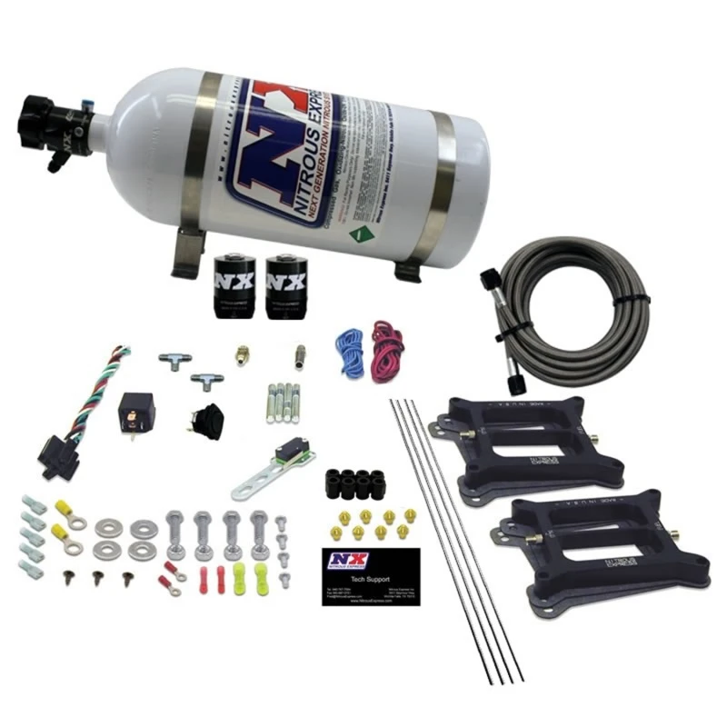 Nitrous Express Dual/4150/Benzin Nitrous Kit (50-300PS) mit 10lb Flasche