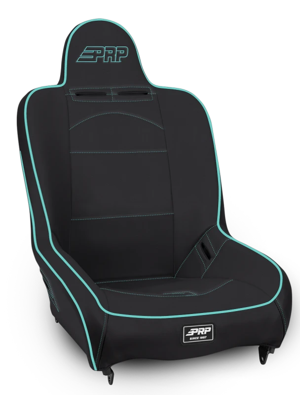 PRP Premier High Back Suspension Seat- Black/Teal Vinyl