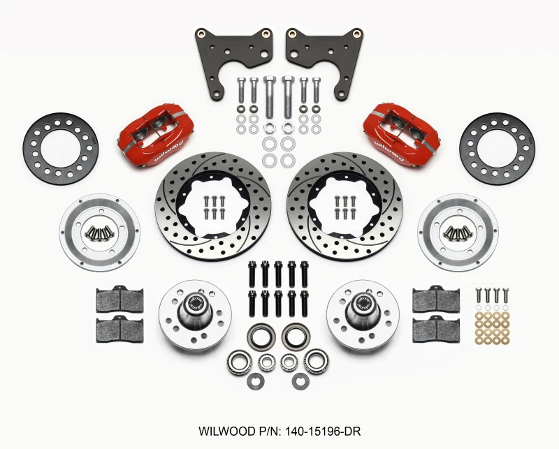 Wilwood Forged Dynalite Vorderkit 11,00 Zoll Dril Rot 65-72 CDP C-Körper -Trommel
