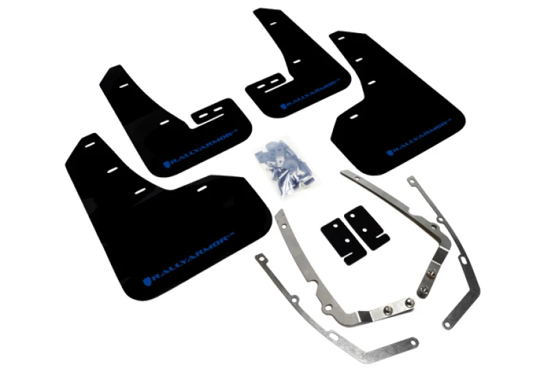 Rally Armor 15-21 MKVII VW Golf/GTI Schwarzes UR Schmutzfänger mit Blauem Logo