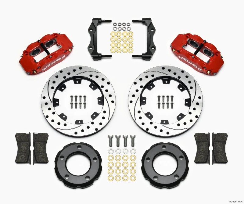 Wilwood Narrow Superlite 4R Front-Kit 12,19 Zoll gebohrt rot 82-86 Jeep CJ