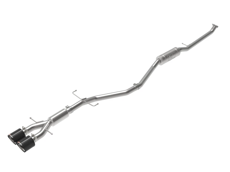 aFe Takeda 2,5 Zoll 304SS Kat-Abgasanlage mit Carbon-Spitzen 17-20 Honda Civic Si Limousine I4 1,5L