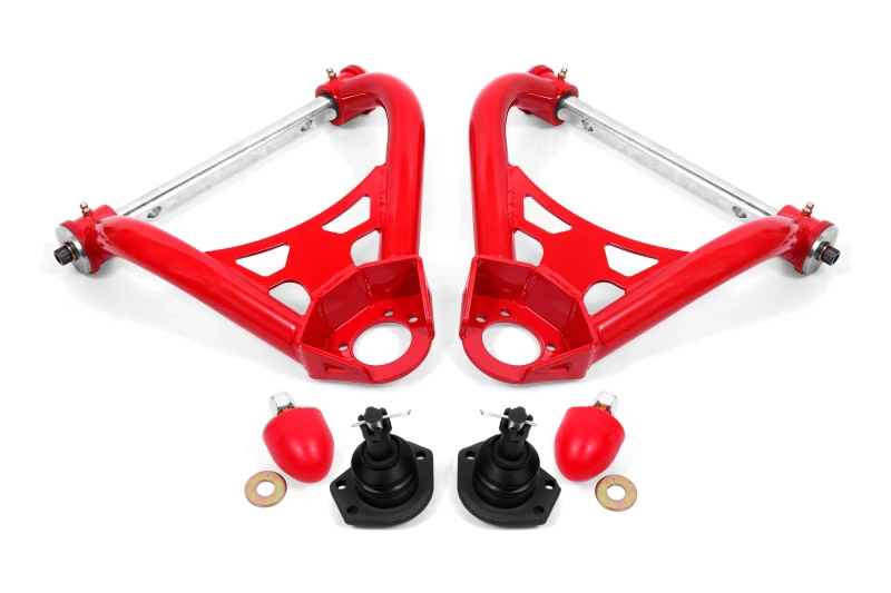 BMR 64-72 A-Body Upper Non-Adj. A-Arms w/ Stock Spindles (Polyurethane) - Red