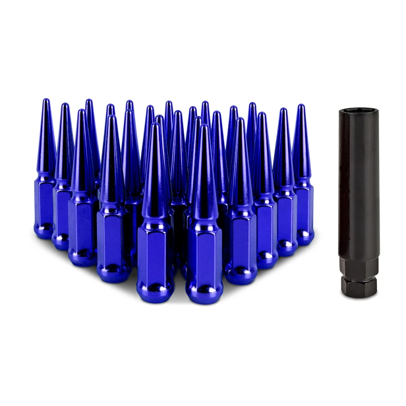 Mishimoto Stahl Spiked Radmuttern M12 x 1,5 24-teiliges Set Blau