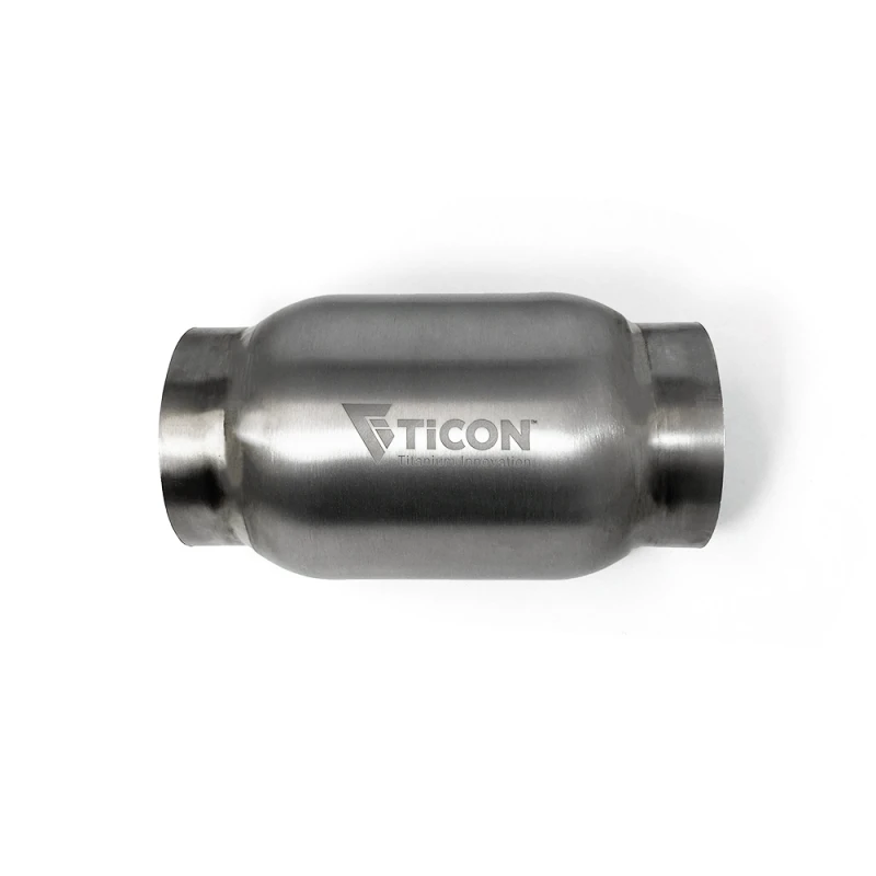 Ticon Industries 4in Inlet/Outlet 5in Body x 12in OAL Titanium Bullet Resonator