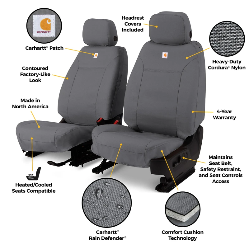 Covercraft 24-26 Toyota Tacoma Carhartt Super Dux PrecisionFit Custom 2nd Row Seat Covers - Gravel