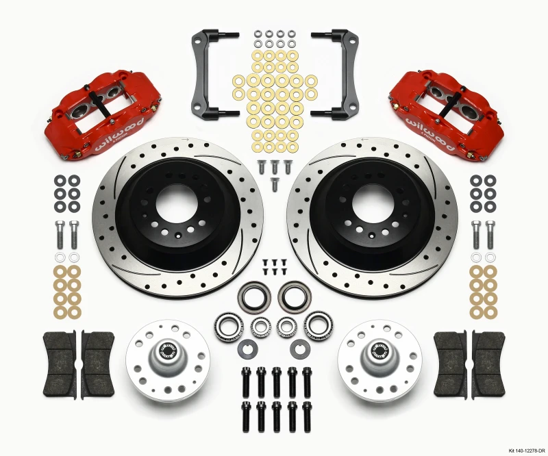 wilwood_140-12278-DR-679572fda348e Wilwood Narrow Superlite 6R Front Hub & 1PC Rtr Kit 12.88in Dril -Red 70-78 Camaro