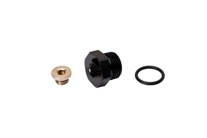 Fleece Performance Universaler 3/4-16in O-Ring zu 1/8in NPT Adapter mit 1/8in NPT-Stopfen