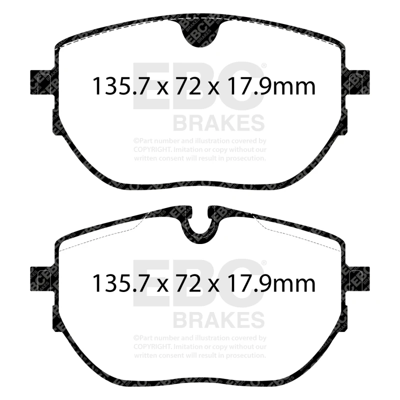 EBC 2018+ Mercedes-Benz G63 AMG (BM463) 4.0TT Yellowstuff Rear Brake Pads