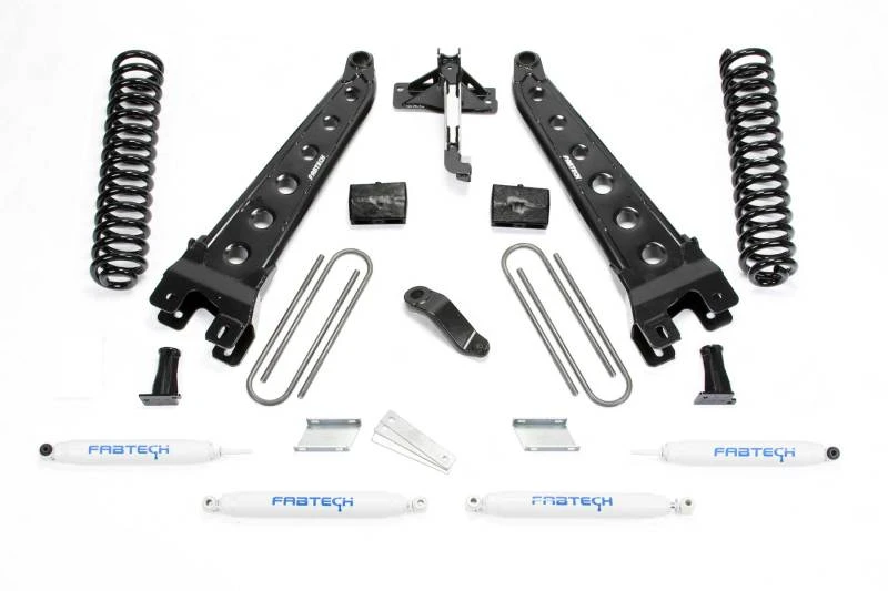 Fabtech 17 Ford F450/F550 4WD Diesel 6 Zoll Radius Arm System mit Coils und Performance Shocks