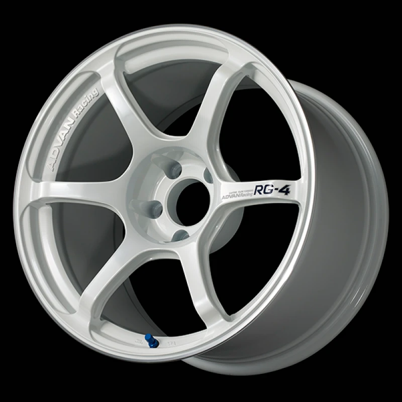 Advan RG-4 18x9.5 +38 5x120 Racing White Metallic and Ring Wheel