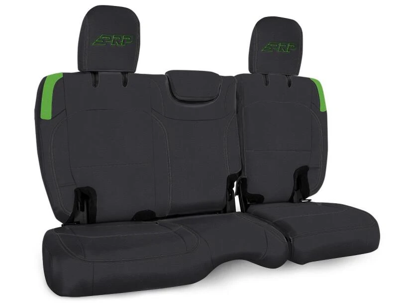 PRP Jeep Wrangler JL Rear Bench Covers - 2 door - Black/Green