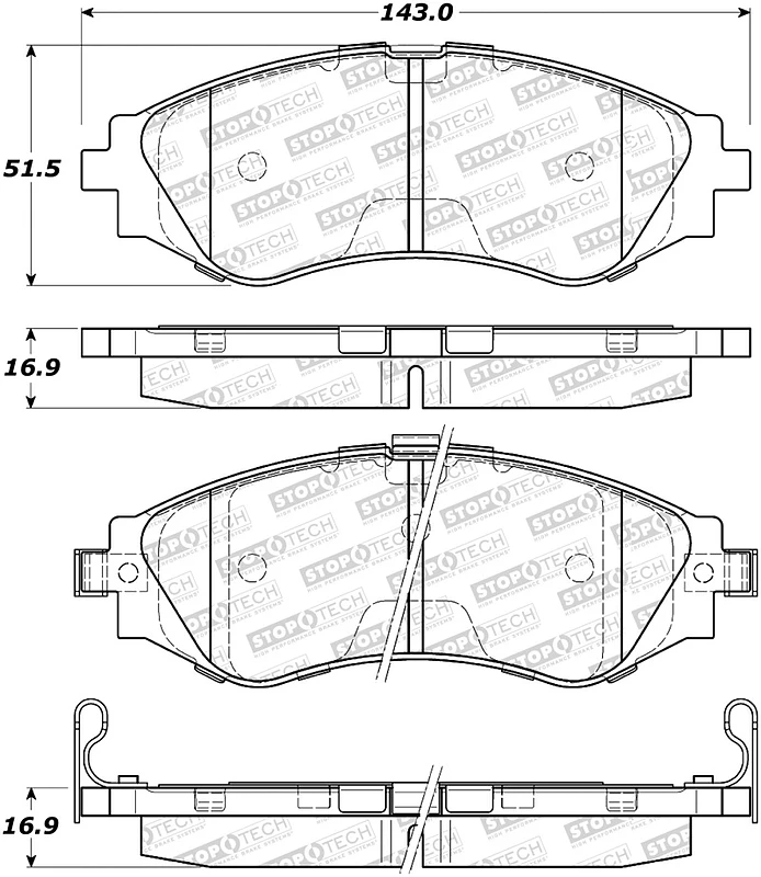 StopTech Street Select Brake Pads - Front