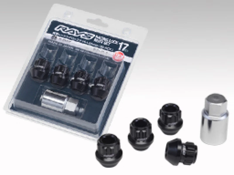 Rays 17 Hex Racing Nut Set L25 Short Type 12x1.25 - Black Chromate