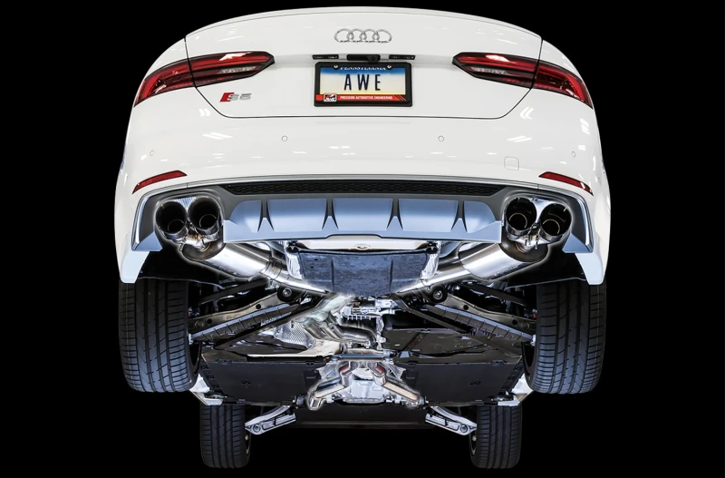 AWE Tuning Audi B9 S5 Sportback Touring Edition Auspuff - Nicht-Resoniert (Schwarze 102mm Endrohre)