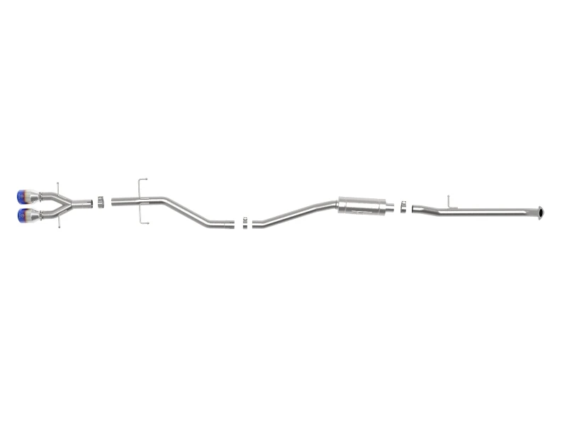 aFe Takeda 2,5-Zoll-304-Edelstahl-Cat-Back-Auspuffsystem 17-20 Honda Civic SI Coupe L4-1,5L (t) - BL-Flammspitz