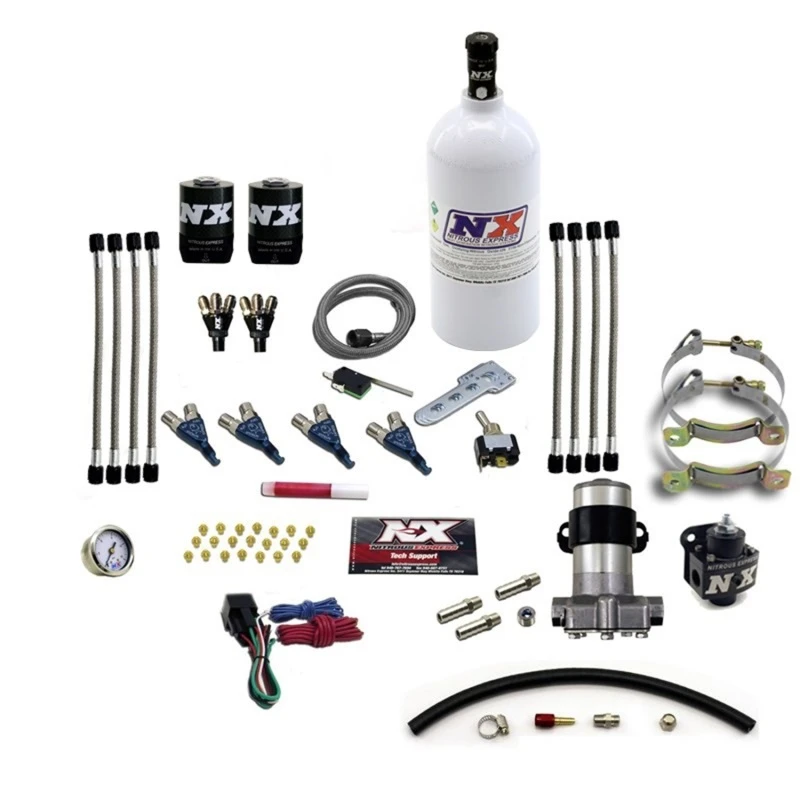 Nitrous Express 4-Zylinder-Piranha-Nitrous-Kit (Pro-Mod) mit 2,5-Liter-Flasche