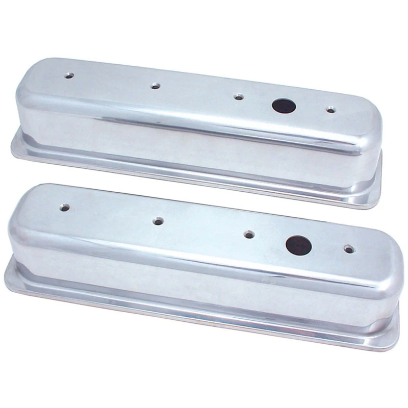 Spectre SB Chevy Center Bolt Hoch Ventildeckel-Set - Poliertes Aluminium