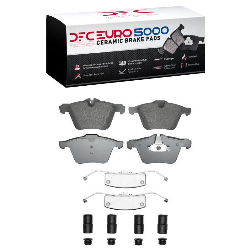 DFC 07-18 Jaguar XF Front Euro 5000 Ceramic Brake Pads and Hardware Kit