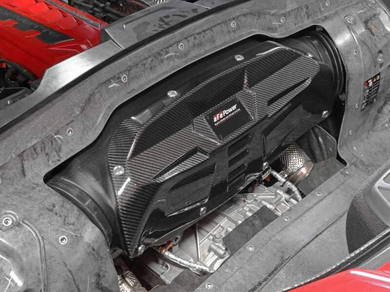 aFe 2020 Corvette C8 Black Series Carbon Fiber Kaltluft-Ansaugsystem mit Pro DRY S Filtern