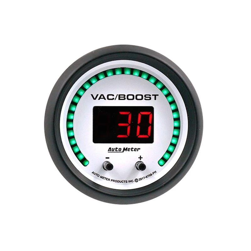 Autometer 52,4mm Weißes Umschaltbares 0-1600 PSI / 0-110 BAR Vakuum/Boost Phantom Elite Digital-Messgerät