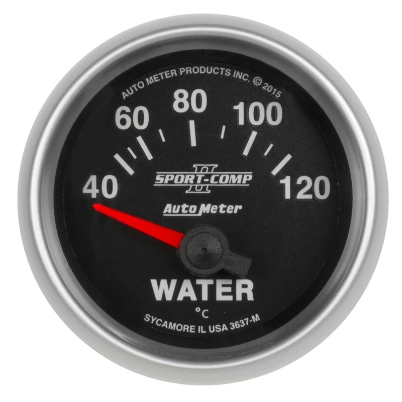 Autometer Sport-Comp II Wasser-Temperaturanzeige 2 1/16 Zoll 40-120°C elektrisch Sport-Comp II