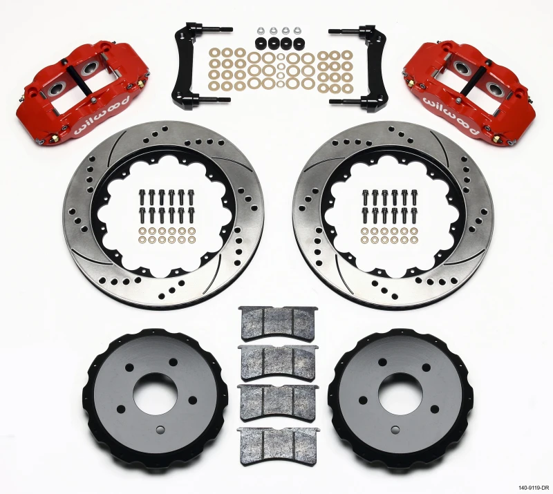 wilwood_140-9119-DR-67957312c38d7 Wilwood Narrow Superlite 4R Hinterrad-Kit 14,00 Zoll Bohrung Rot 97-04 Corvette C5/Z06 05-13 C6